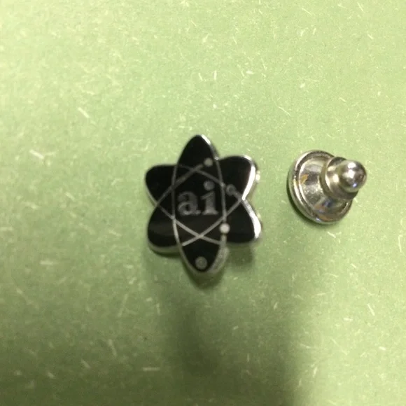 Ai Artificial Intelligence Atomic Atom ai Lapel Pin Black and Silver Vintage